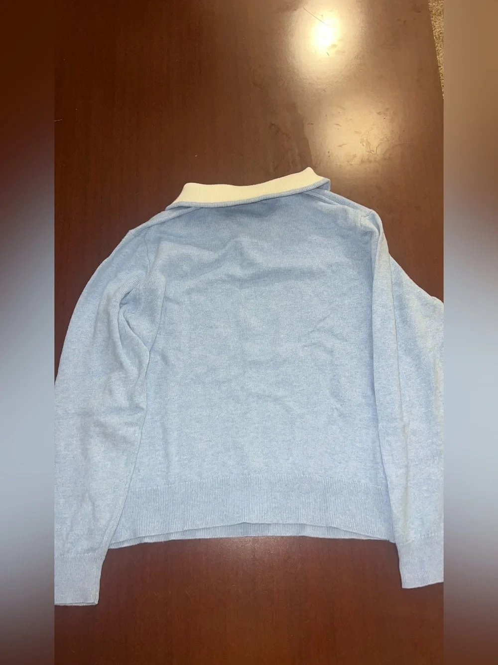 J. Crew Cotton Light Blue Half-Zip Knit Sweater
